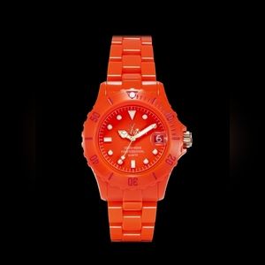 Toy Watch, woman, girl, fluorescent orange, watch